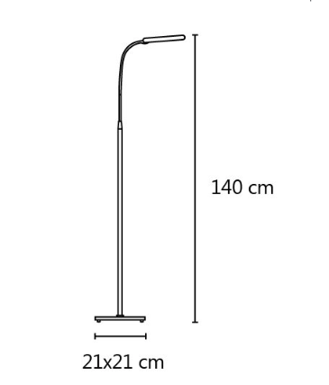 LÁMPARA DE PIE FLEXIBLE NEGRA LED NERON (NERON-P-NEGRO)
