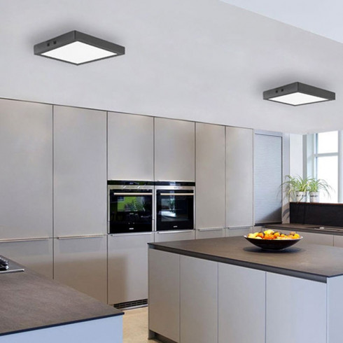 PLAFON SUPERFICIAL CUADRADO PLATIL LED 24W 250V CALIDO MACROLED (PPC24WW)