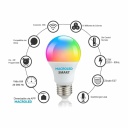 LÁMPARA LED 12W E27 240V WIFI-BLUETOOTH-RGB-BLANCO MACROLED (SBT-A60-12W-RGB)