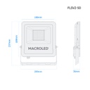 PROYECTOR LED PRO 50W BLANCO FRÍO 220V MACROLED (FLSV2-50CW)