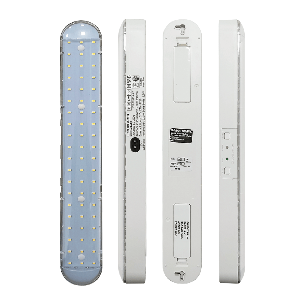 LUZ EMERGENCIA 60 LED BATERIA LITIO AUTONOMÍA 3HORAS / 6 HORAS PTGS60 (PTGS60)