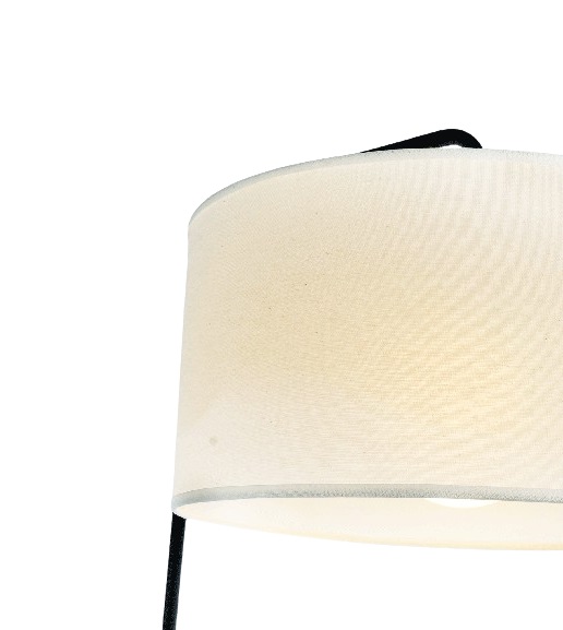 LAMPARA DE PIE NEGRA CON PANTALLA DE TELA BRIMPEX (941)