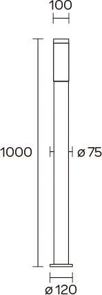 FAROLA Hº ALT.1000MM E27 VISOR 48CM NEGRA (2500/1000)