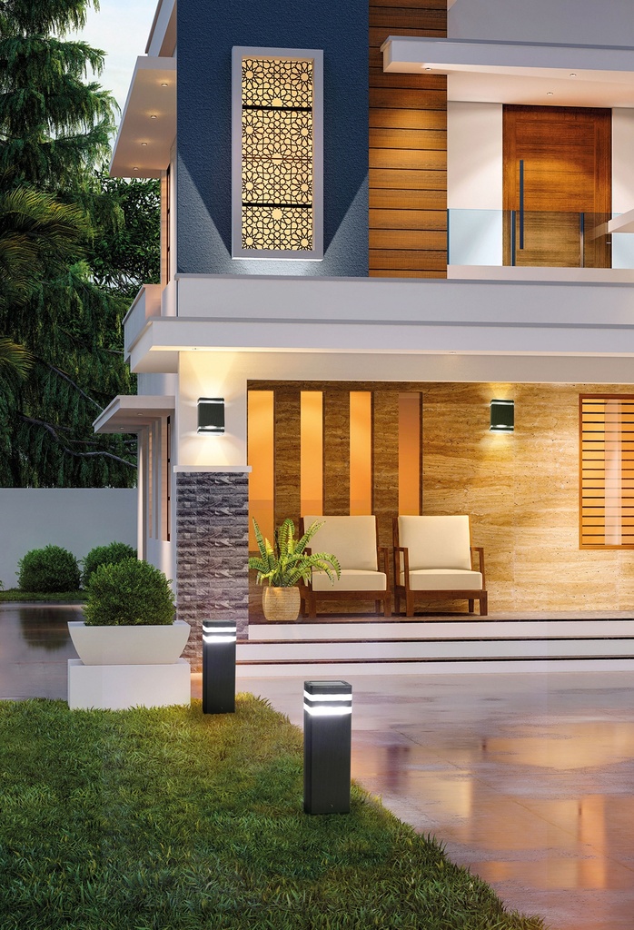 APLIQUE BIDIRECCIONAL ALUMINIO INTEMPERIE PARA DICRO LED NEGRO SAN JUSTO (4731-02)