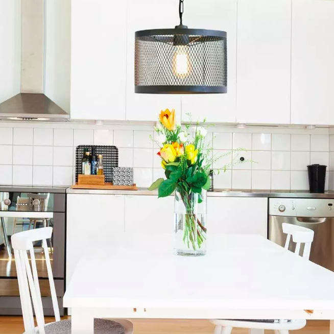 COLGANTE NEGRO E27 1L CADENA-MALLAD.30CM H20CM S.J. (CR6675-02)