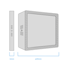 PLAFON SUPERFICIAL CUADRADO PLATIL LED 24W 250V CALIDO MACROLED (PPC24WW)
