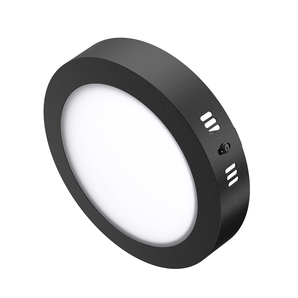 PLAFÓN REDONDO LED 12W LUZ FRIA NEGRO MACROLED (NPR12CW)