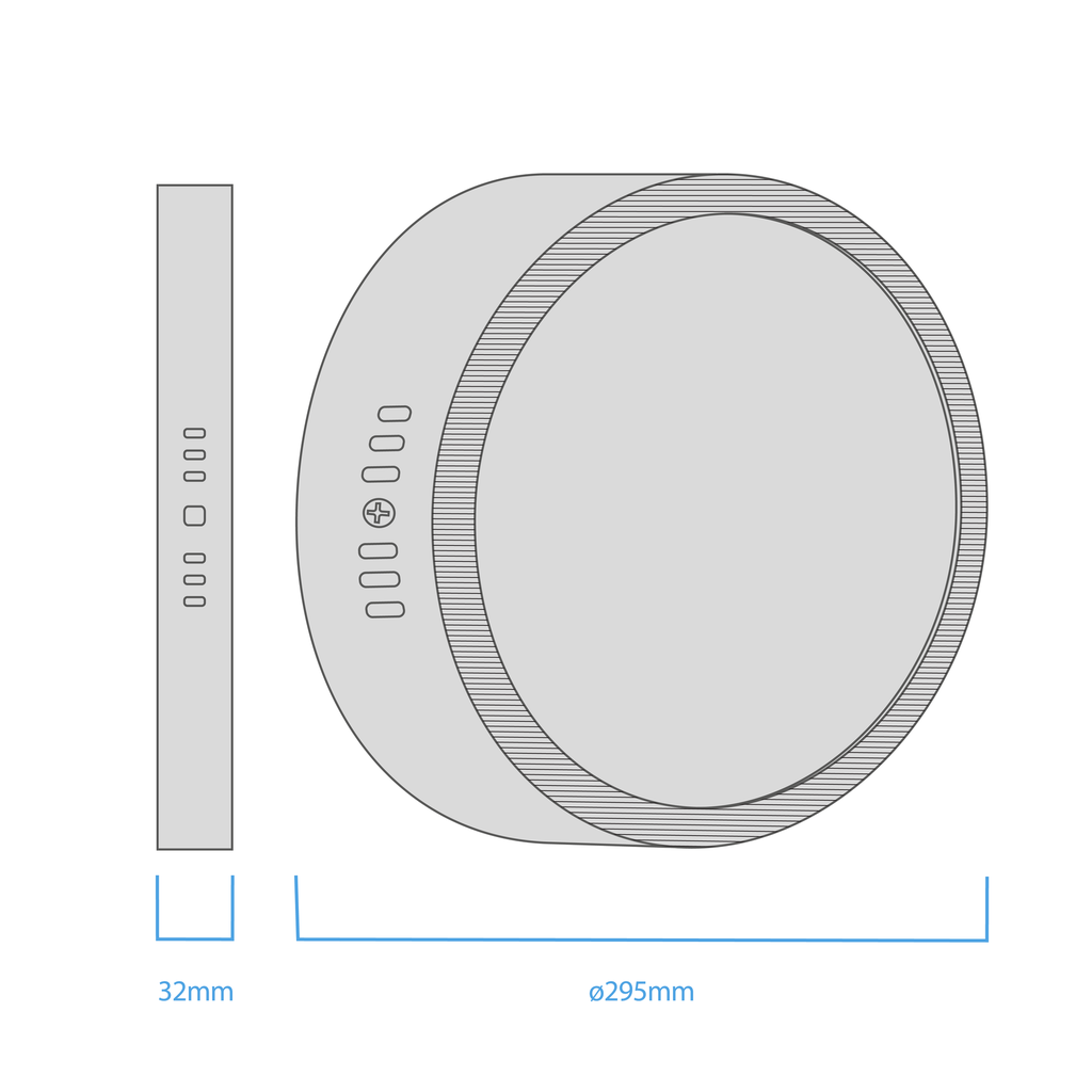 PLAFON LED REDONDO NEGRO 24 W CALIDO 294X40MM MACROLED (NPR24WW)