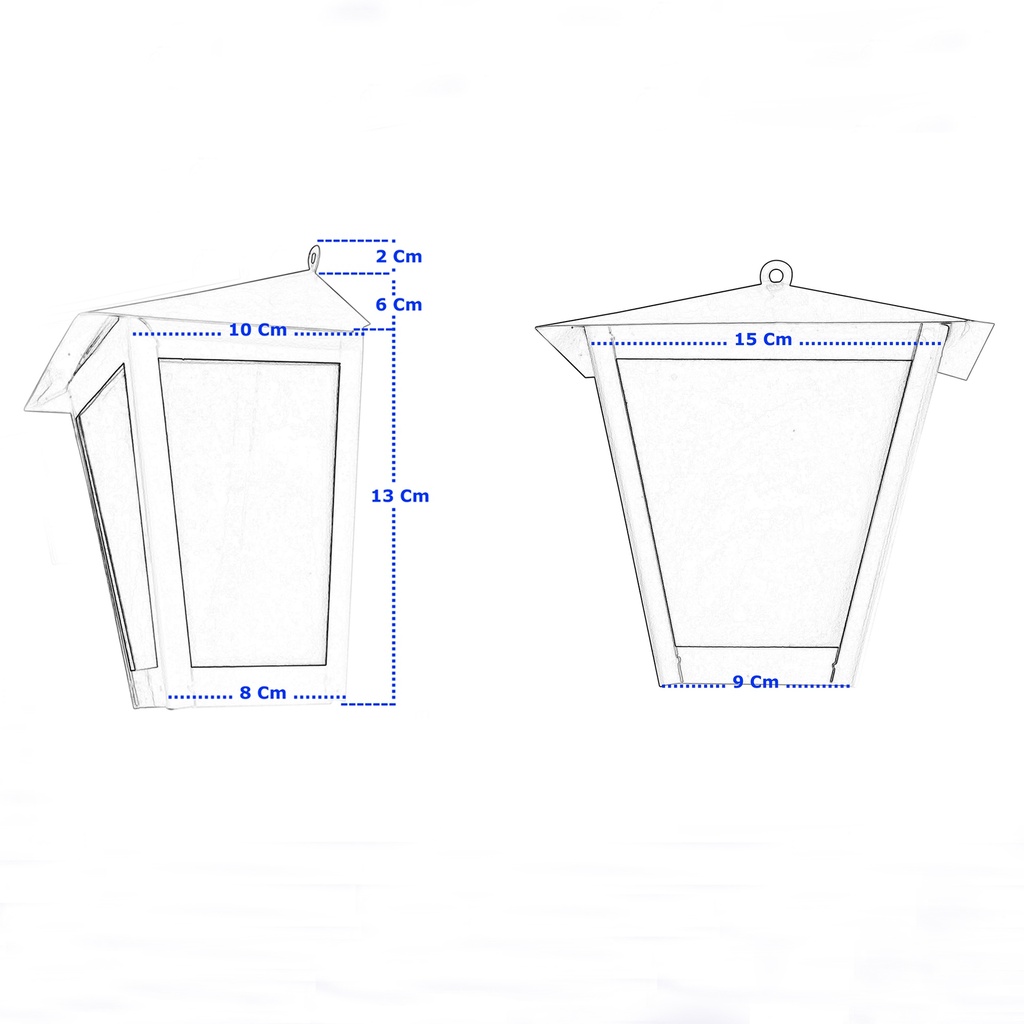 FAROL COLONIAL PARED TRES CARAS CHICO OXIDO MARCALETTI (FC10X)