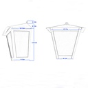 FAROL COLONIAL PARED TRES CARAS CHICO OXIDO MARCALETTI (FC10X)