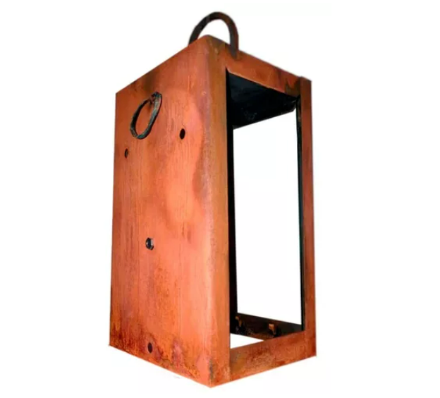 FAROL COLONIAL RECTANGULAR CHICO CHAPA OXIDO MARCALETTI (FC50)