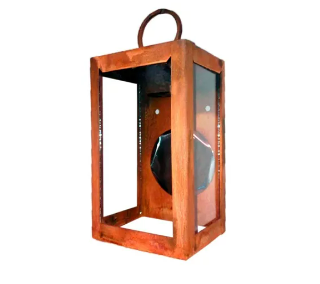 FAROL COLONIAL RECTANGULAR CHICO CHAPA OXIDO MARCALETTI (FC50)