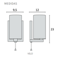 APLIQUE VELO DE PARED PLATIL C/TULIPA SATINADA E.27 DABOR (VELO)