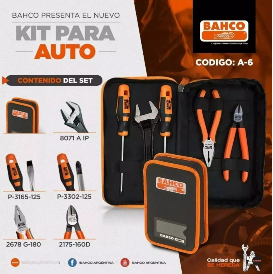 KIT BAHCO PARA AUTO (A6)