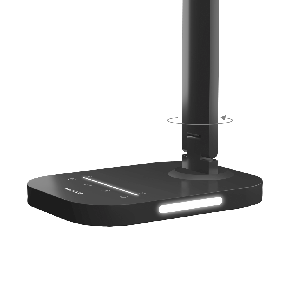 LAMPARA LED VELADOR NEGRO, 7W500LM, AC100-240V, RA>80, 5 TEMP.COLOR, DIMERIZABLE, LUZ NOCTURNA, SALIDA USB, MEMORIA ULTIMA FUNCION MACROLED (DIANA)