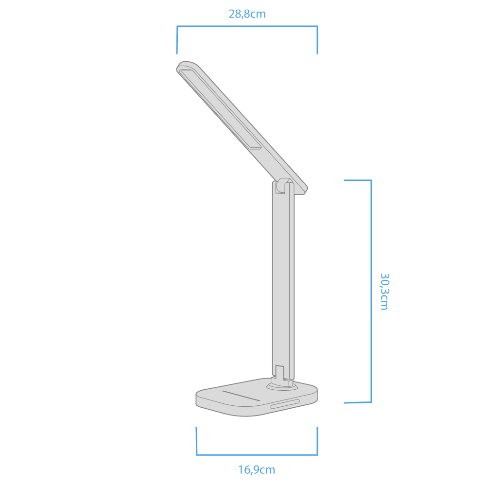 LAMPARA LED VELADOR NEGRO, 7W500LM, AC100-240V, RA>80, 5 TEMP.COLOR, DIMERIZABLE, LUZ NOCTURNA, SALIDA USB, MEMORIA ULTIMA FUNCION MACROLED (DIANA)