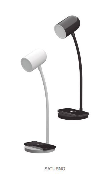 LAMPARA LED SATURNO VELADOR BLANCO 4W 230LM 100..240VCA LUZ CALIDA DIMERIZABLE, CARGADOR INALAMBRICO MACROLED (SATURNO BLANCO)