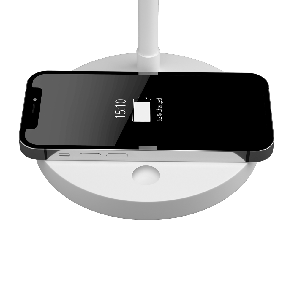 LAMPARA LED SATURNO VELADOR BLANCO 4W 230LM 100..240VCA LUZ CALIDA DIMERIZABLE, CARGADOR INALAMBRICO MACROLED (SATURNO BLANCO)