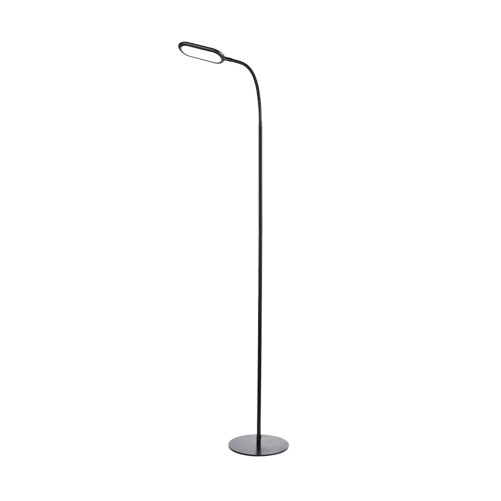 LAMPARA DE PIE JUPITER NEGRA LED 10W 850LM 3 COLORES DE LUZ DIMERIZABLE, MEMORIA DE ULTIMA FUNICON MACROLED