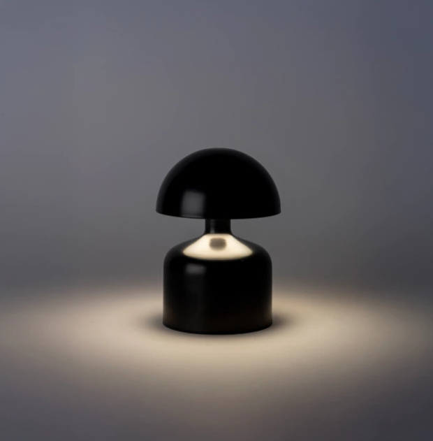 LAMPARA DE MESA BABY MUSHROOM LED INALAMBRICA MINI HONGO NEGRO (IME033NE)
