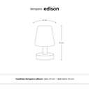 LAMPARA DE MESA EDISON LED INALAMBRICA BASE MADERA (IME032BL)