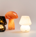 LAMPARA DE MESA PETITE FUNGI LED INALAMBRICA DE VIDRIO PRINT BLANCO (IME022BL)