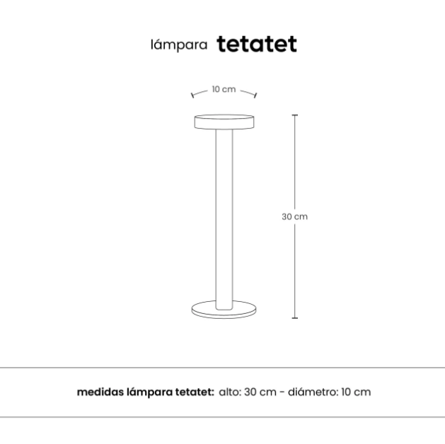 LAMPARA DE MESA TETATET LED INALAMBRICA NEGRO TETATET (IME024NE)