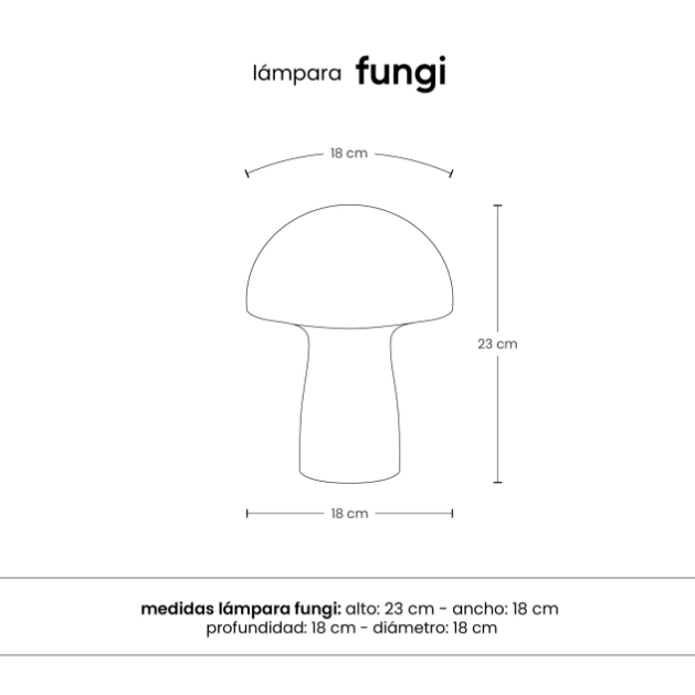 LAMPARA DE MESA FUNGI LED INALAMBRICA DE VIDRIO HONGO BLANCO Y NARANJA (IME023NR)