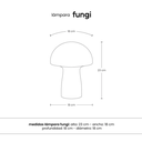 LAMPARA DE MESA FUNGI LED INALAMBRICA DE VIDRIO HONGO BLANCO Y NARANJA (IME023NR)