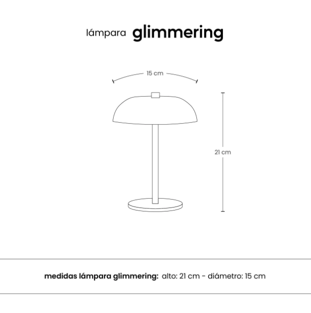 LAMPARA DE MESA GLIMMERING LED INALAMBRICA NEGRO (IME034NE)