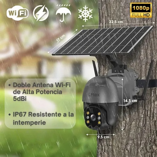 CAMARA WI-FI SOLAR IP67 DISTANCIA DETECCION HASTA 12 METROS SISTEMA PIR-RADAR LITEX (LX027)