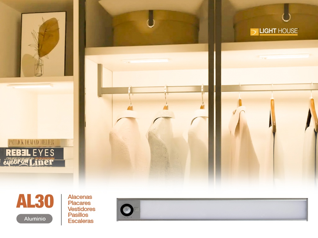 LISTON LED INTELIGENTE RECARGABLE USB 300MM C/ CONTROL REMOTO (AL30)