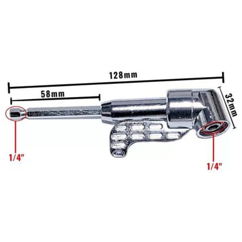 ADAPTADOR DE ATORNILLADOR ANGULAR 90° INSERCION 1/4¨ EINHELL (49118100)