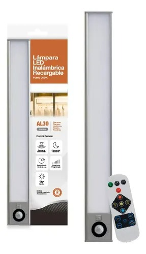 LISTON LED INTELIGENTE RECARGABLE USB DIMERIZABLE 300MM 3000/4000/6000K C/ CONTROL REMOTO ANTHAY (AL30)