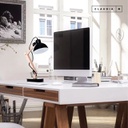 LÁMPARA DE MESA EN MADERA Y CHAPA COBRE C/CABLE TEXTIL E.27 DABOR (ARLON-V COBRE)