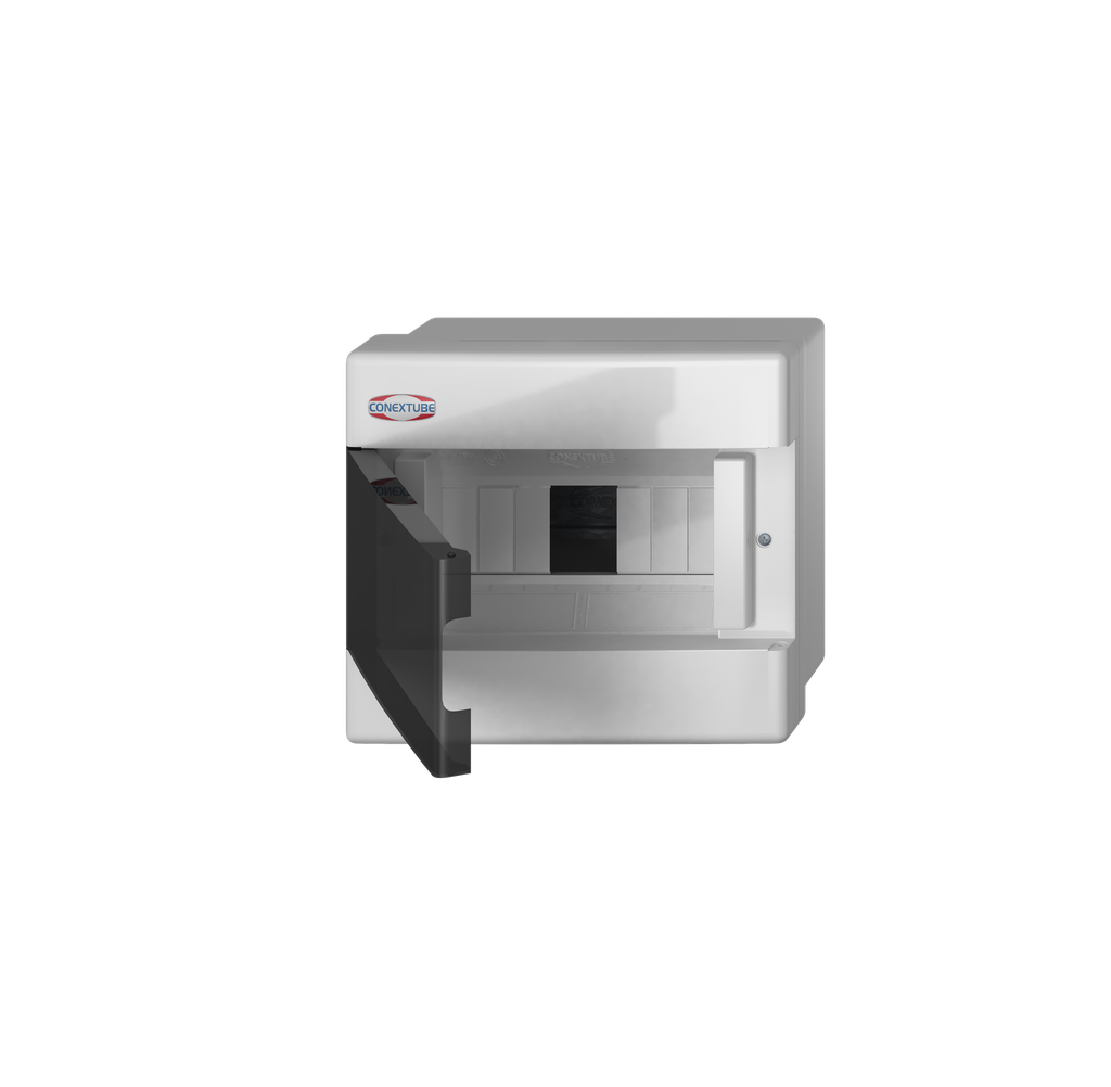 CAJA DIN 8 MÓDULOS SUPERFICIAL TAPA FUME LUXURY (46010822)