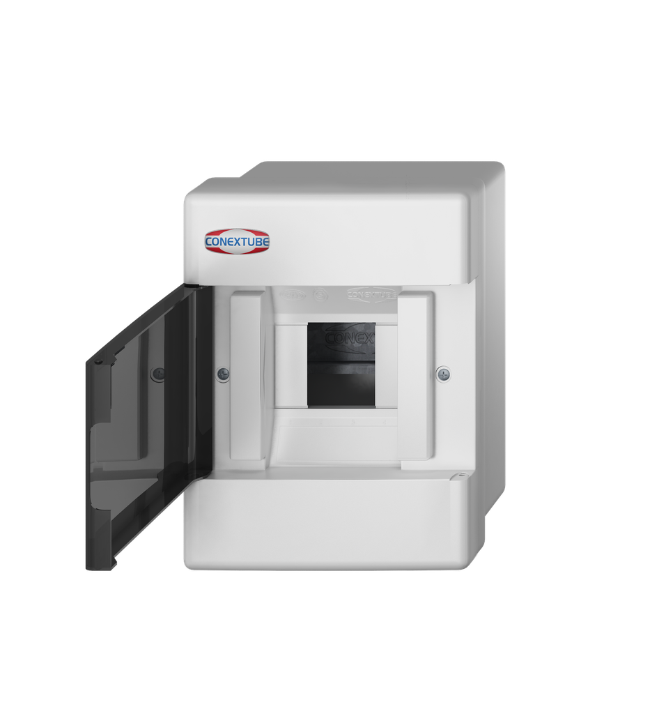 CAJA DIN 4 MÓDULOS SUPERFICIAL TAPA FUME LUXURY (46010422)