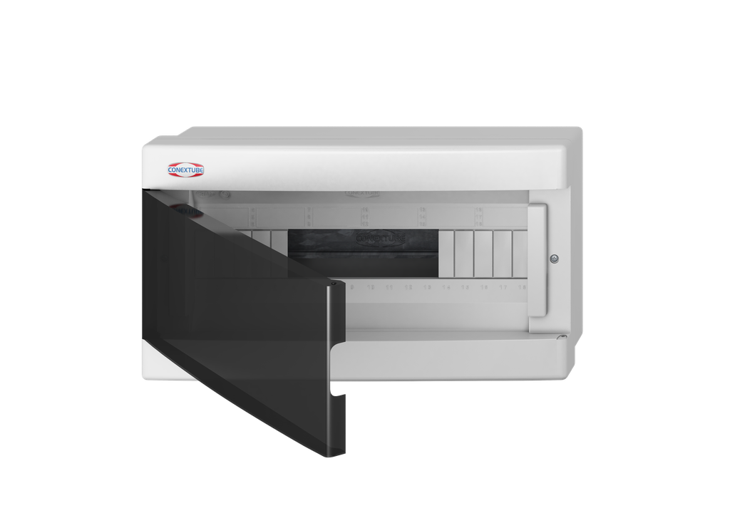 CAJA DIN 18 POLOS SOBREPONER TAPA FUME LUXURY (46011822)