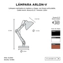 LÁMPARA MESA EN MADERA Y CHAPA BLANCA C/CABLE (ARLON-V-BLANCA)