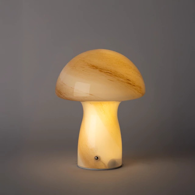 VELADOR FUNGI AMBAR Y BLANCO (IME023AR)