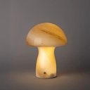 VELADOR FUNGI AMBAR Y BLANCO (IME023AR)