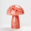 LAMPARA DE MESA FUNGI LED INALAMBRICA DE VIDRIO HONGO BLANCO Y NARANJA  / BLANCO Y ROSA(IME023NR)