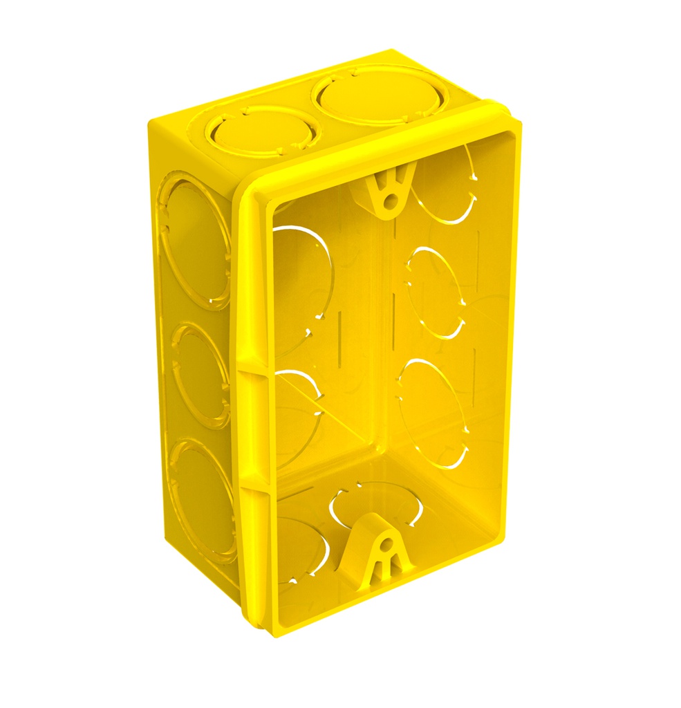CAJA EMBUTIR RECTANGULAR 5X10 AMARILLA PVC (CT24)