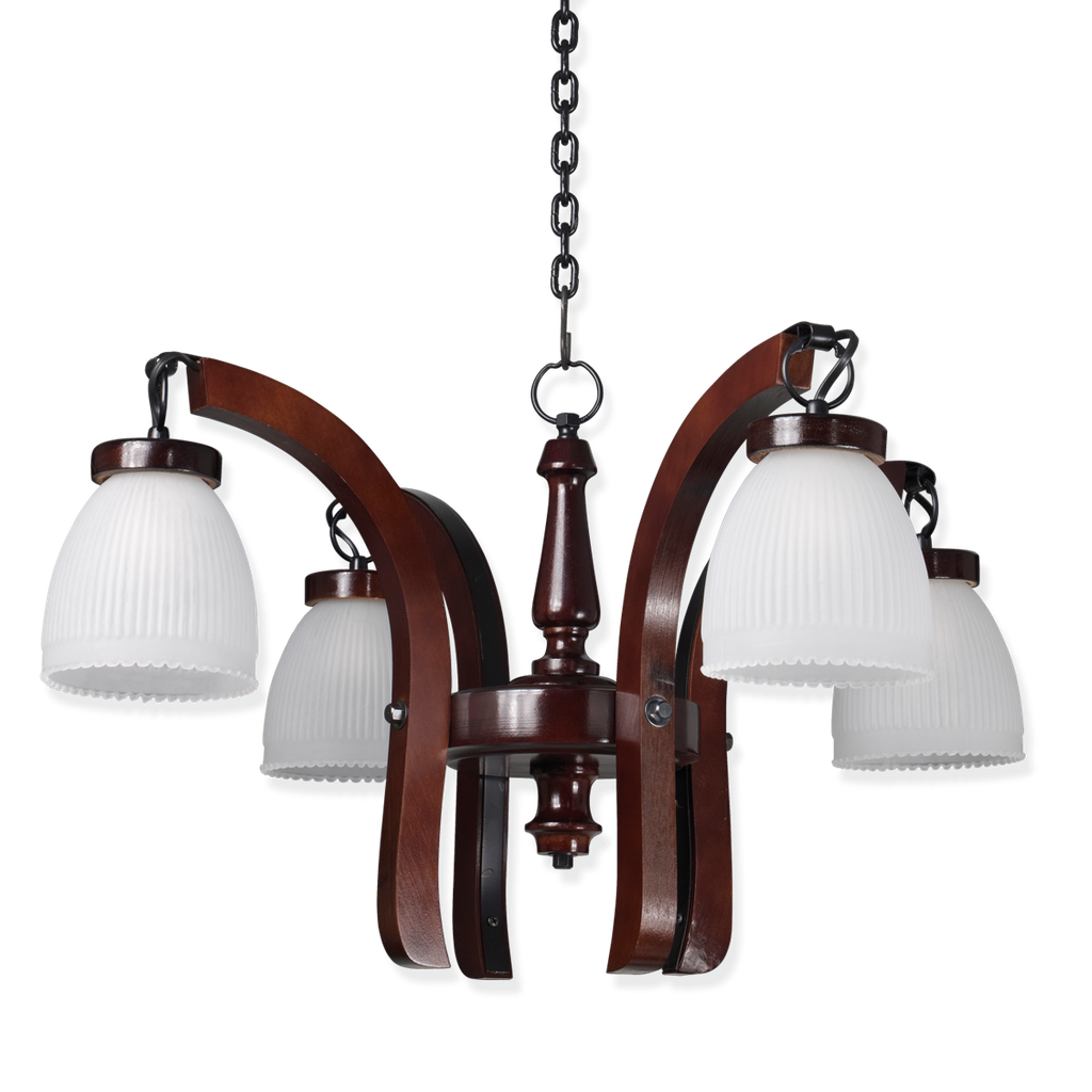 ARAÑA 4 LUCES RUSTICA C/SALVAVISTA DE 13CM (5420/4)