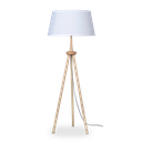 LÁMPARA DE PIE PALO BLANCO C/PATAS MADERA E27 CARILUX (1113)