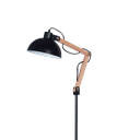 LAMPARA DE PIE COMBINADA EN MADERA Y CHAPA NEGRA DABOR (ARLON-P NEGRA)