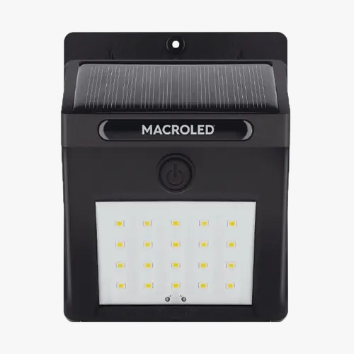 LUZ DE PARED SOLAR 1.5W 6500°K 50KM 9HORAS IP54 MACROLED (ASP-1.5W-IP54-CW)