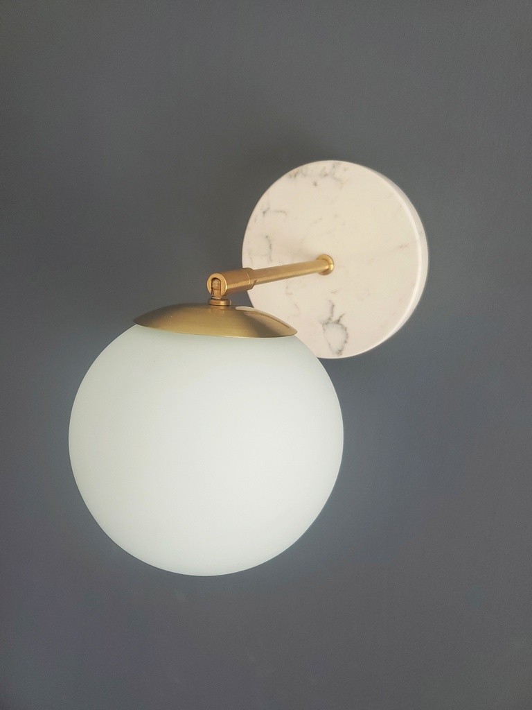 APLIQUE LUDUS LARGO DIRECCIONABLE CON BASE DE MARMOL 15CM BRONCE FUNCA