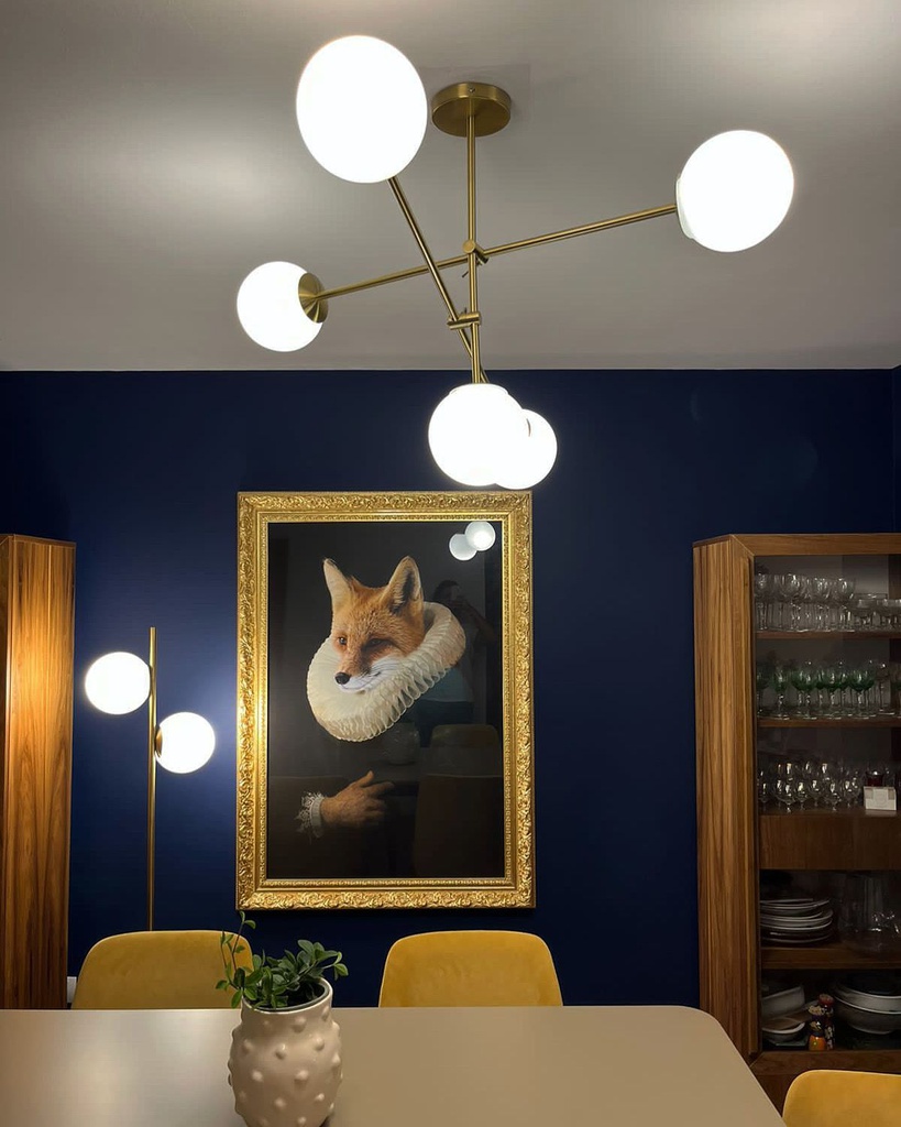 COLGANTE ESTRELLA 5 TULIPAS OPAL EN BRONCE FUNCA