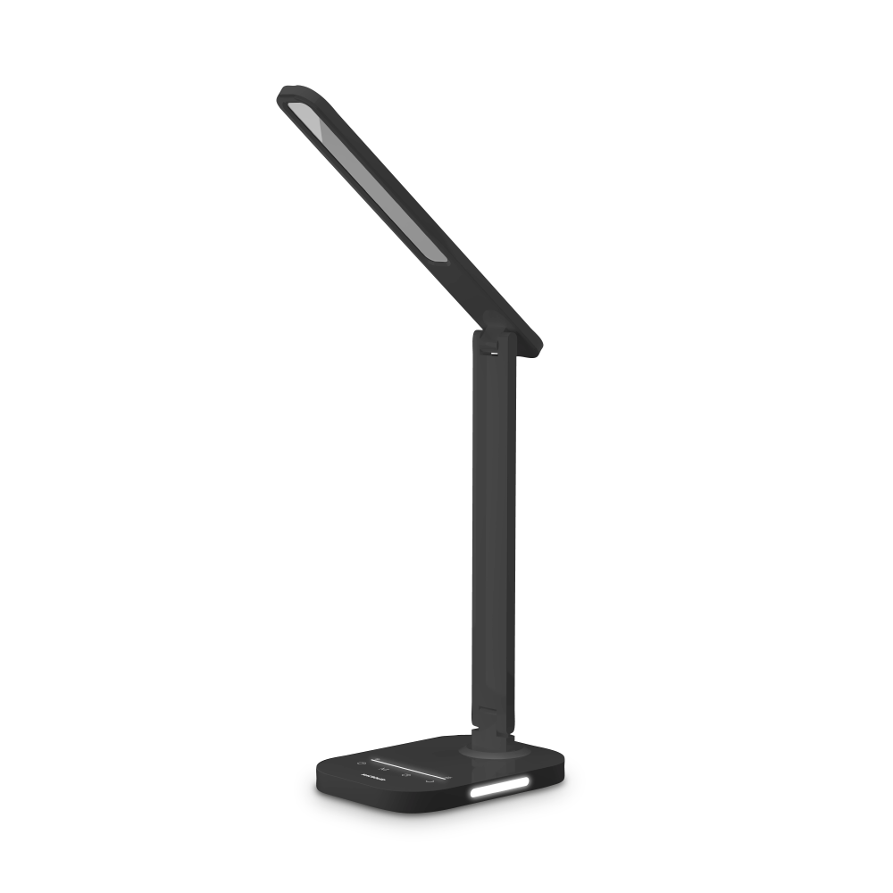 LAMPARA LED VELADOR NEGRO, 7W500LM, AC100-240V, RA>80, 5 TEMP.COLOR, DIMERIZABLE, LUZ NOCTURNA, SALIDA USB, MEMORIA ULTIMA FUNCION MACROLED (DIANA NEGRO)